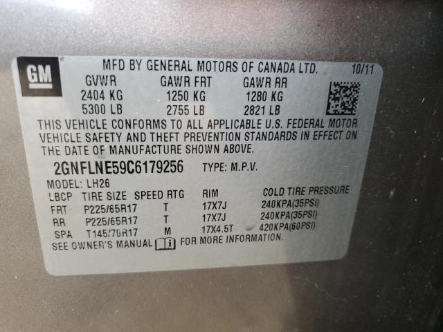 Photo 9 VIN: 2GNFLNE59C6179256 - CHEVROLET EQUINOX LT 