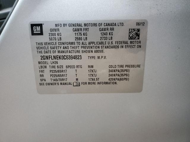 Photo 9 VIN: 2GNFLNEK0C6394823 - CHEVROLET EQUINOX LT 