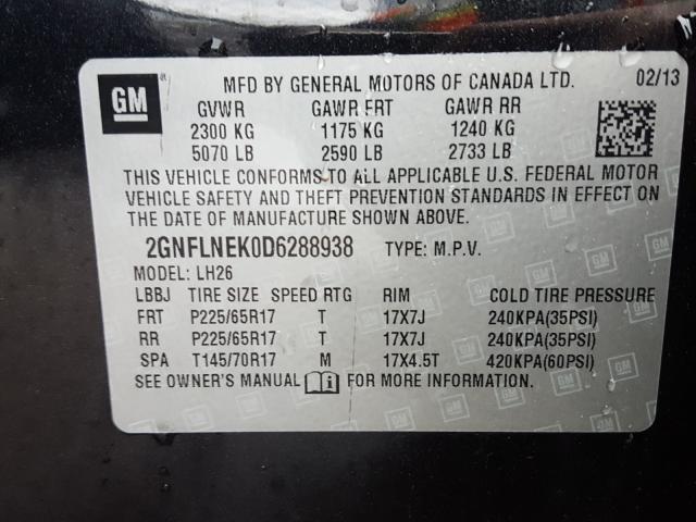 Photo 9 VIN: 2GNFLNEK0D6288938 - CHEVROLET EQUINOX LT 