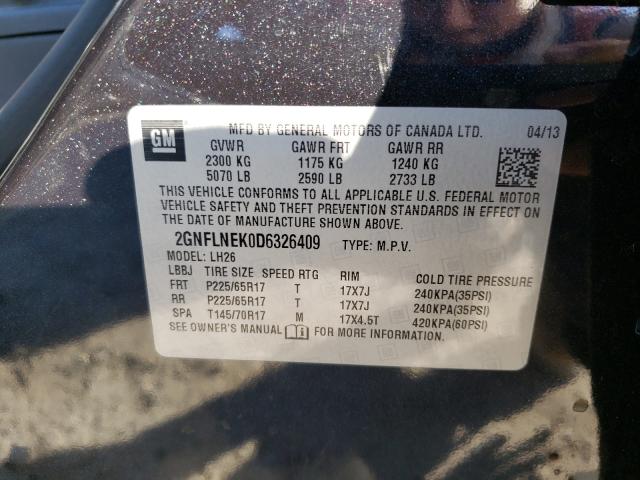 Photo 9 VIN: 2GNFLNEK0D6326409 - CHEVROLET EQUINOX LT 