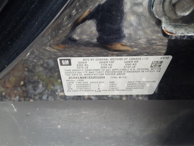 Photo 9 VIN: 2GNFLNEK1C6255834 - CHEVROLET EQUINOX LT 