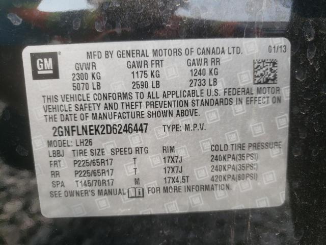 Photo 9 VIN: 2GNFLNEK2D6246447 - CHEVROLET EQUINOX LT 