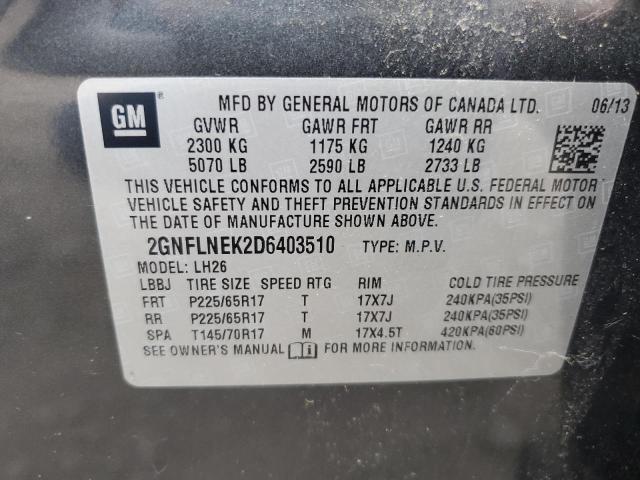 Photo 12 VIN: 2GNFLNEK2D6403510 - CHEVROLET EQUINOX 