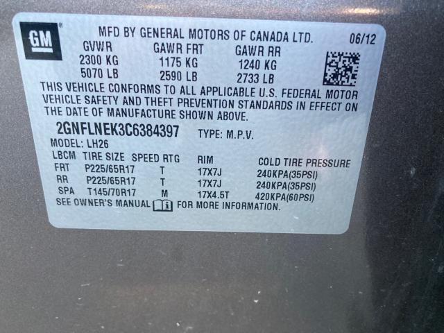 Photo 9 VIN: 2GNFLNEK3C6384397 - CHEVROLET EQUINOX LT 