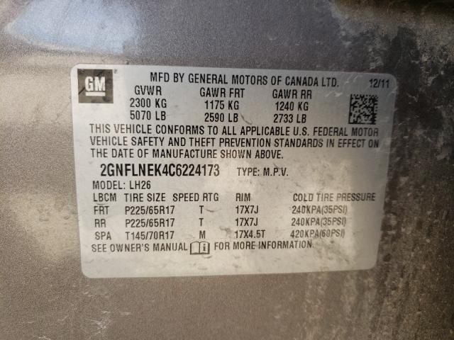 Photo 9 VIN: 2GNFLNEK4C6224173 - CHEVROLET EQUINOX LT 