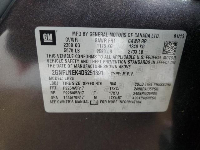 Photo 12 VIN: 2GNFLNEK4D6251391 - CHEVROLET EQUINOX LT 