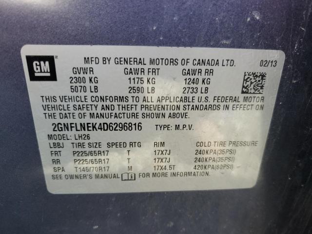 Photo 13 VIN: 2GNFLNEK4D6296816 - CHEVROLET EQUINOX LT 