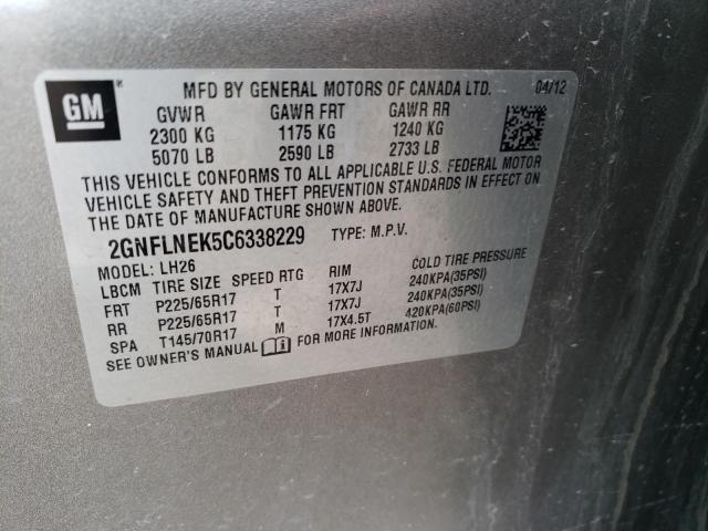 Photo 11 VIN: 2GNFLNEK5C6338229 - CHEVROLET EQUINOX LT 