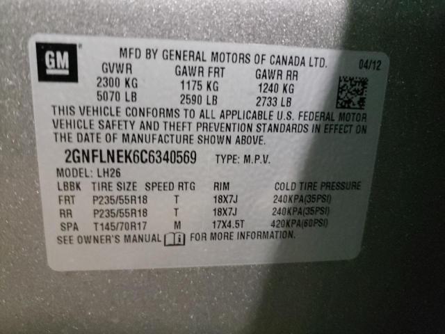 Photo 9 VIN: 2GNFLNEK6C6340569 - CHEVROLET EQUINOX LT 