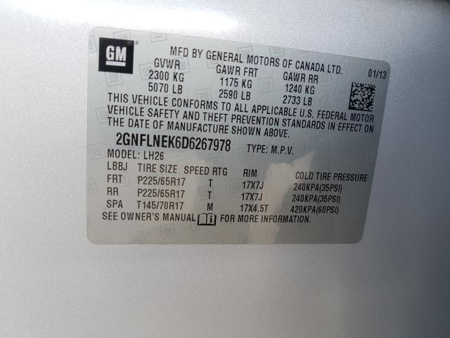 Photo 9 VIN: 2GNFLNEK6D6267978 - CHEVROLET EQUINOX LT 