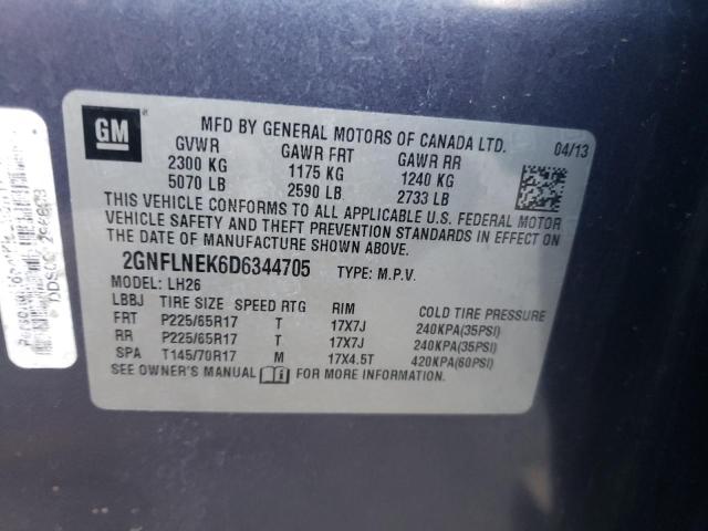 Photo 12 VIN: 2GNFLNEK6D6344705 - CHEVROLET EQUINOX LT 