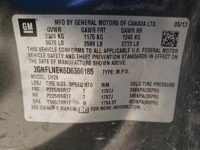 Photo 12 VIN: 2GNFLNEK6D6366185 - CHEVROLET EQUINOX LT 