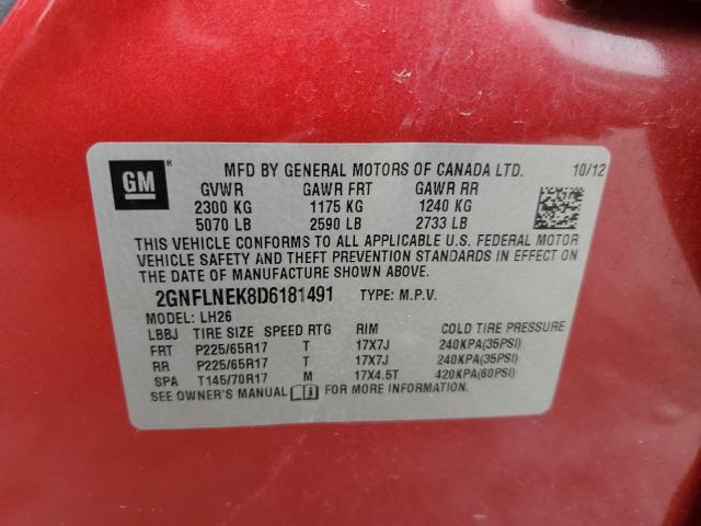 Photo 12 VIN: 2GNFLNEK8D6181491 - CHEVROLET EQUINOX 