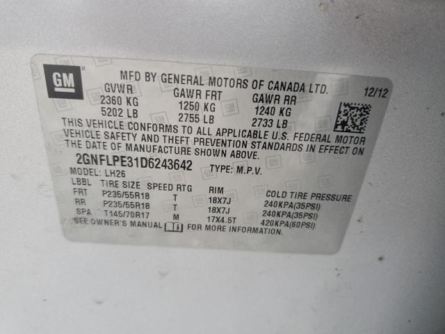 Photo 12 VIN: 2GNFLPE31D6243642 - CHEVROLET EQUINOX 