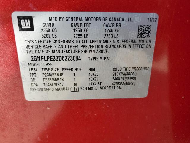 Photo 12 VIN: 2GNFLPE33D6223084 - CHEVROLET EQUINOX LT 