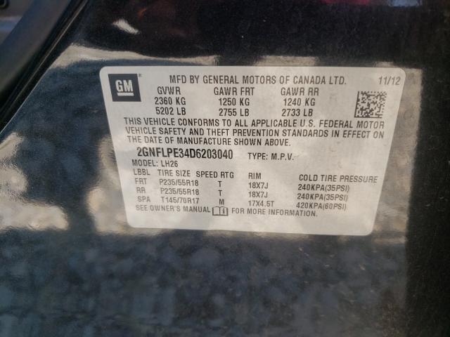 Photo 9 VIN: 2GNFLPE34D6203040 - CHEVROLET EQUINOX LT 