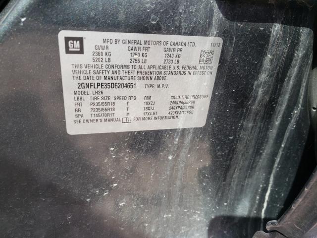 Photo 9 VIN: 2GNFLPE35D6204651 - CHEVROLET EQUINOX LT 