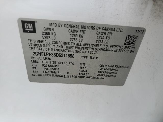 Photo 11 VIN: 2GNFLPE36D6211558 - CHEVROLET EQUINOX LT 