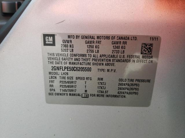 Photo 9 VIN: 2GNFLPE50C6205500 - CHEVROLET EQUINOX LT 