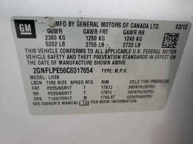 Photo 12 VIN: 2GNFLPE56C6317654 - CHEVROLET EQUINOX LT 