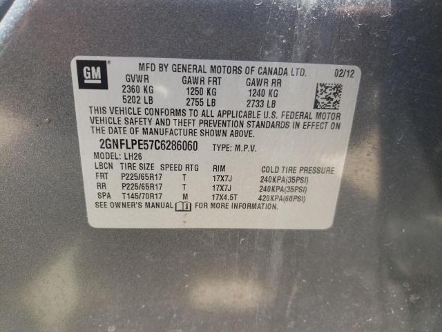 Photo 12 VIN: 2GNFLPE57C6286060 - CHEVROLET EQUINOX LT 