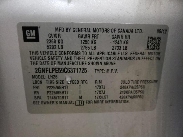 Photo 13 VIN: 2GNFLPE59C6371725 - CHEVROLET EQUINOX LT 