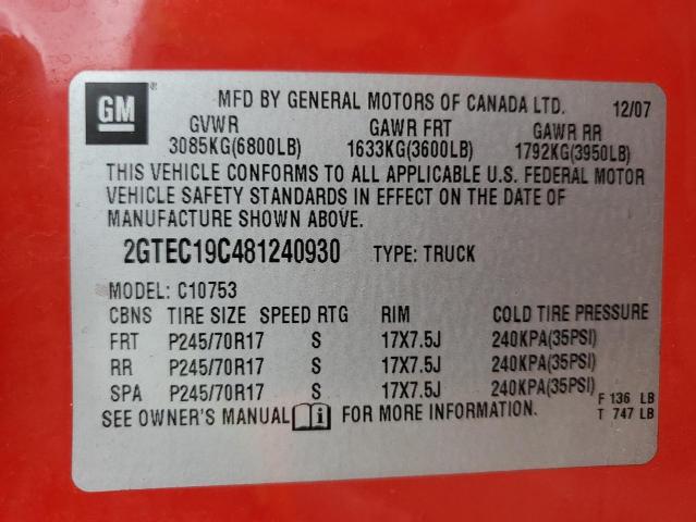 Photo 11 VIN: 2GTEC19C481240930 - GMC SIERRA C15 