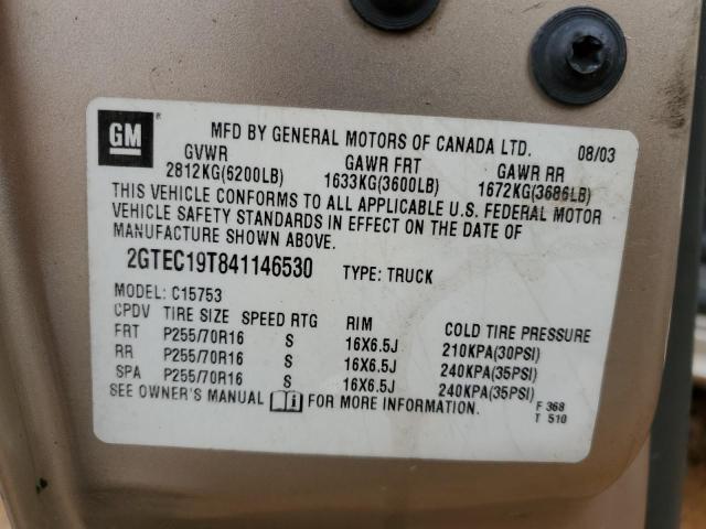 Photo 12 VIN: 2GTEC19T841146530 - GMC SIERRA 