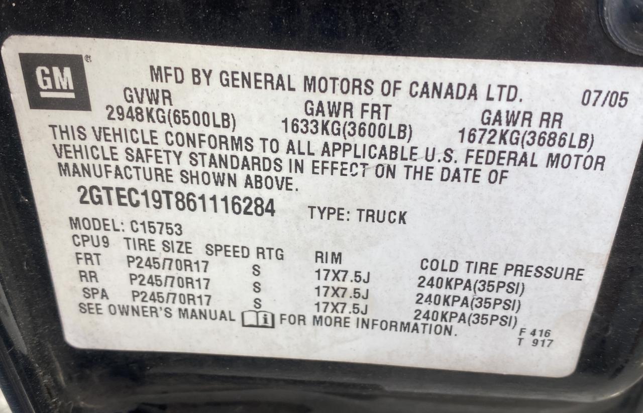 Photo 10 VIN: 2GTEC19T861116284 - GMC SIERRA 