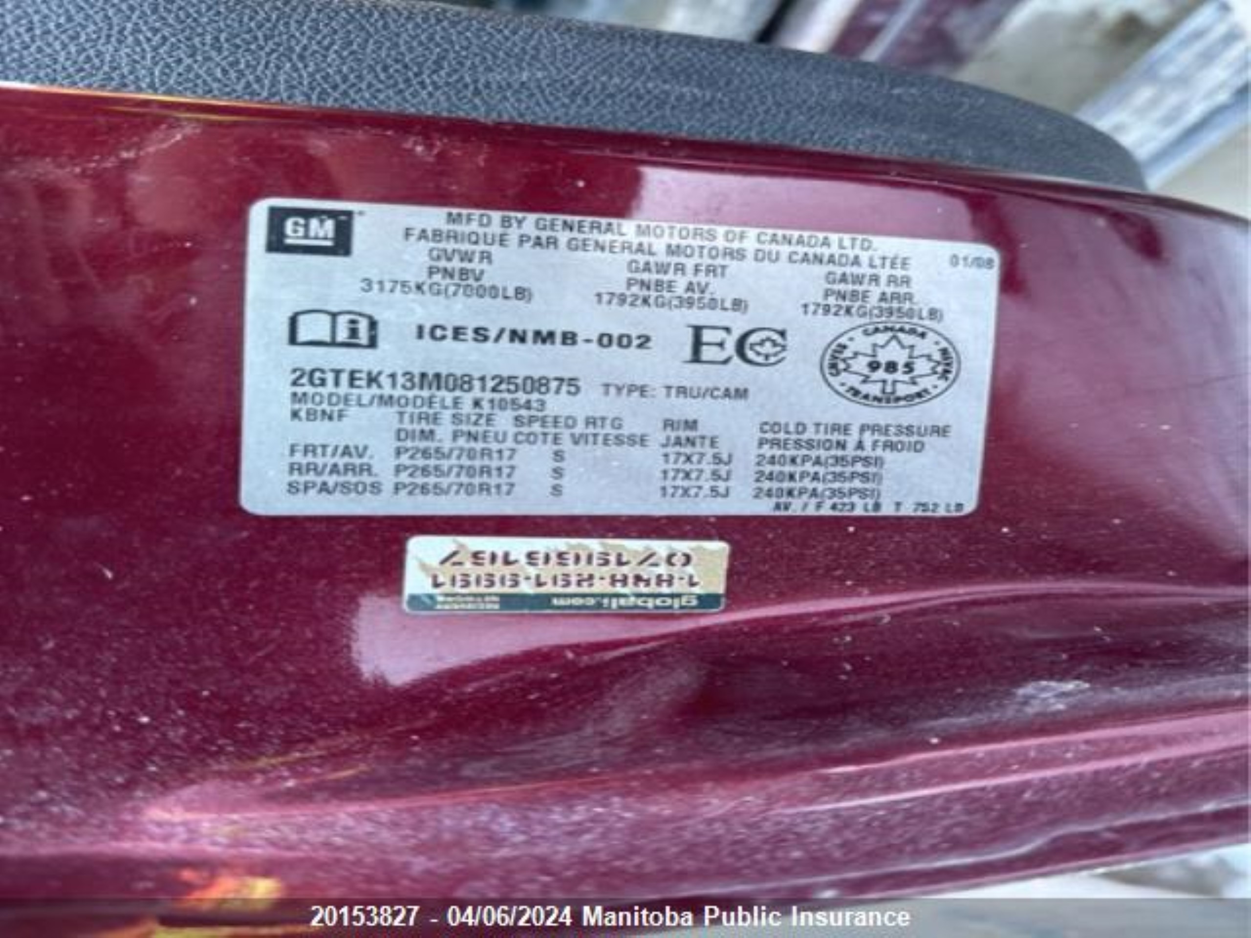 Photo 8 VIN: 2GTEK13M081250875 - GMC NULL 