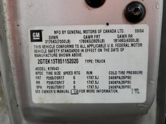 Photo 11 VIN: 2GTEK13T851152020 - GMC SIERRA 