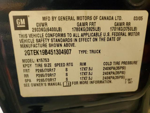 Photo 11 VIN: 2GTEK19B451304907 - GMC NEW SIERRA 