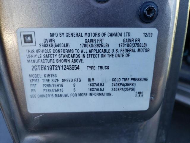 Photo 11 VIN: 2GTEK19T2Y1243554 - GMC SIERRA 