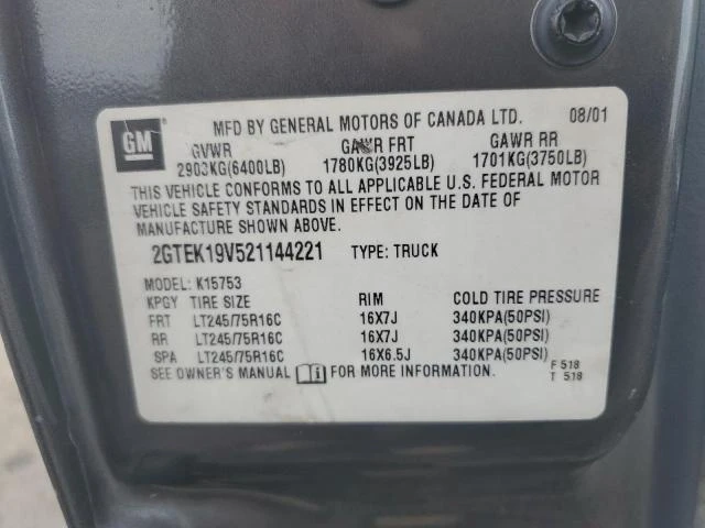 Photo 11 VIN: 2GTEK19V521144221 - GMC NEW SIERRA 