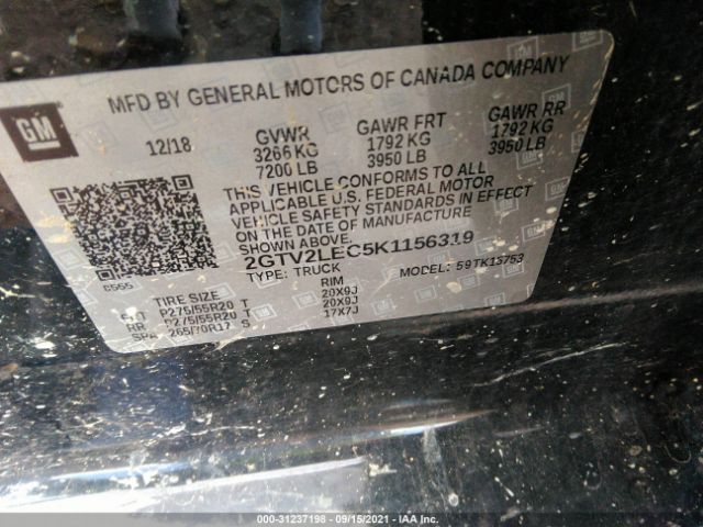 Photo 8 VIN: 2GTV2LEC5K1156319 - GMC SIERRA 1500 LIMITED 