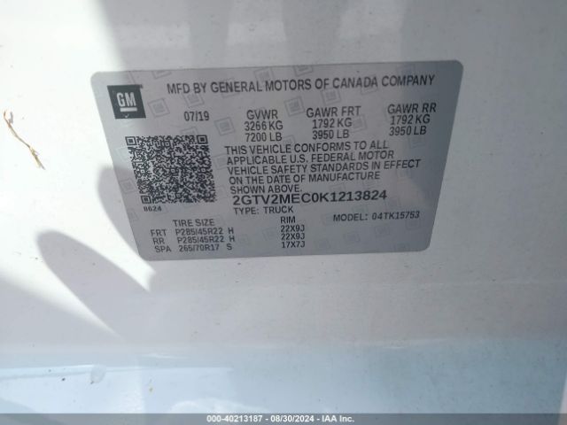 Photo 8 VIN: 2GTV2MEC0K1213824 - GMC SIERRA LIMITED 