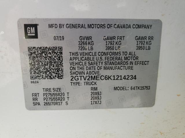 Photo 11 VIN: 2GTV2MEC6K1214234 - GMC SIERRA 