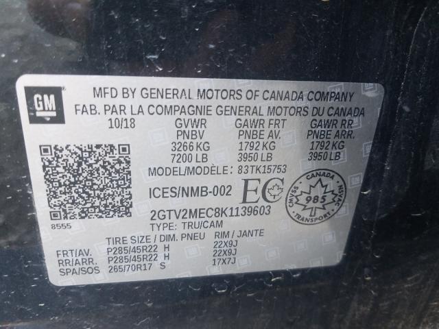 Photo 9 VIN: 2GTV2MEC8K1139603 - GMC SIERRA LIM 