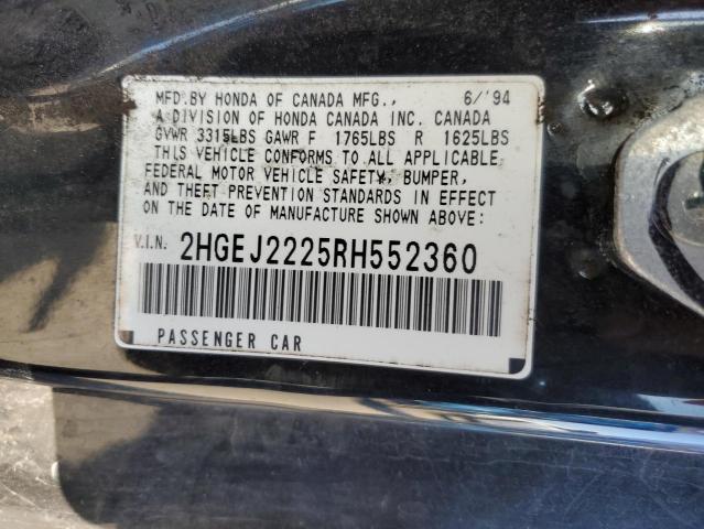 Photo 11 VIN: 2HGEJ2225RH552360 - HONDA CIVIC DX 