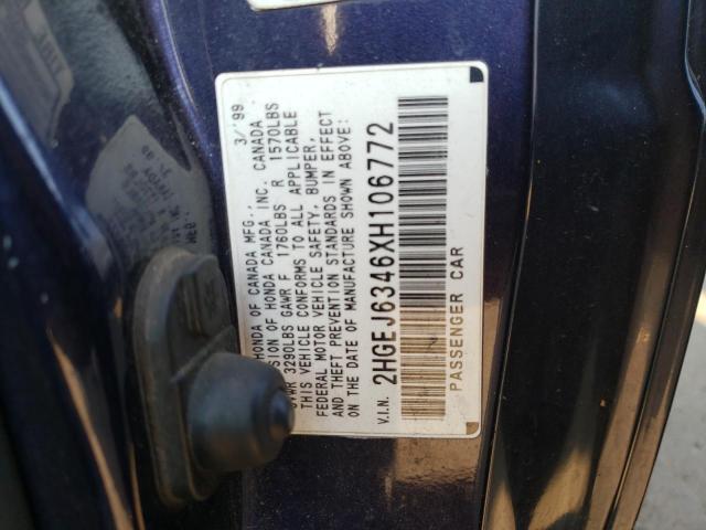 Photo 11 VIN: 2HGEJ6346XH106772 - HONDA CIVIC DX 