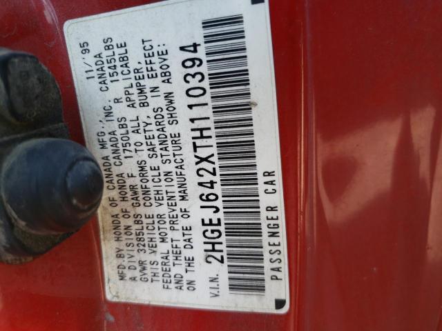 Photo 12 VIN: 2HGEJ642XTH110394 - HONDA CIVIC CX 