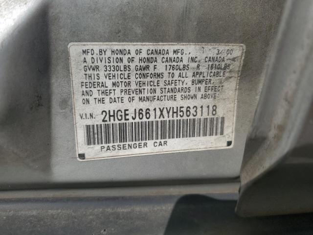 Photo 11 VIN: 2HGEJ661XYH563118 - HONDA CIVIC BASE 