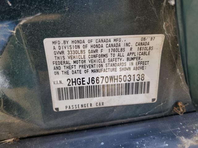 Photo 11 VIN: 2HGEJ6670WH503138 - HONDA CIVIC LX 