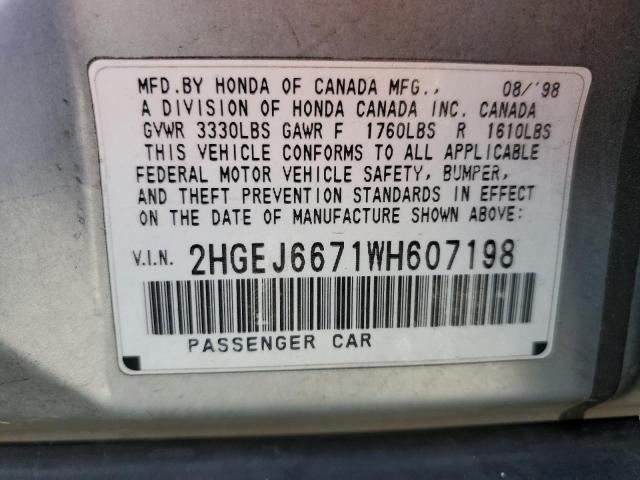 Photo 11 VIN: 2HGEJ6671WH607198 - HONDA CIVIC LX 