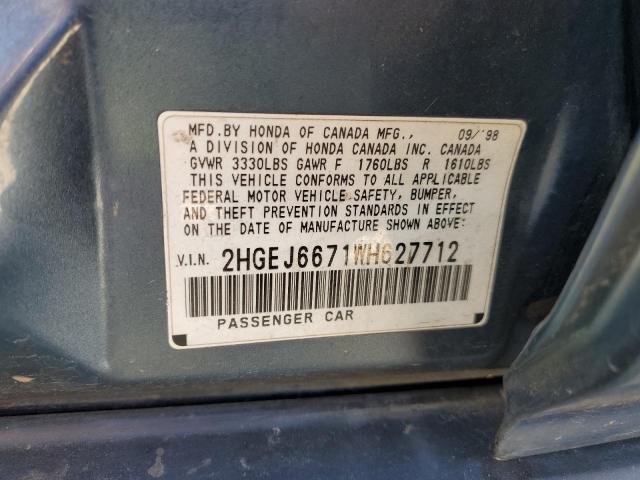 Photo 11 VIN: 2HGEJ6671WH627712 - HONDA CIVIC LX 