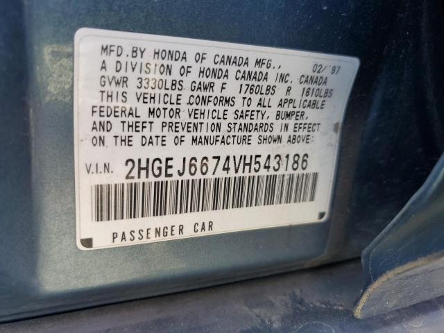 Photo 11 VIN: 2HGEJ6674VH543186 - HONDA CIVIC LX 