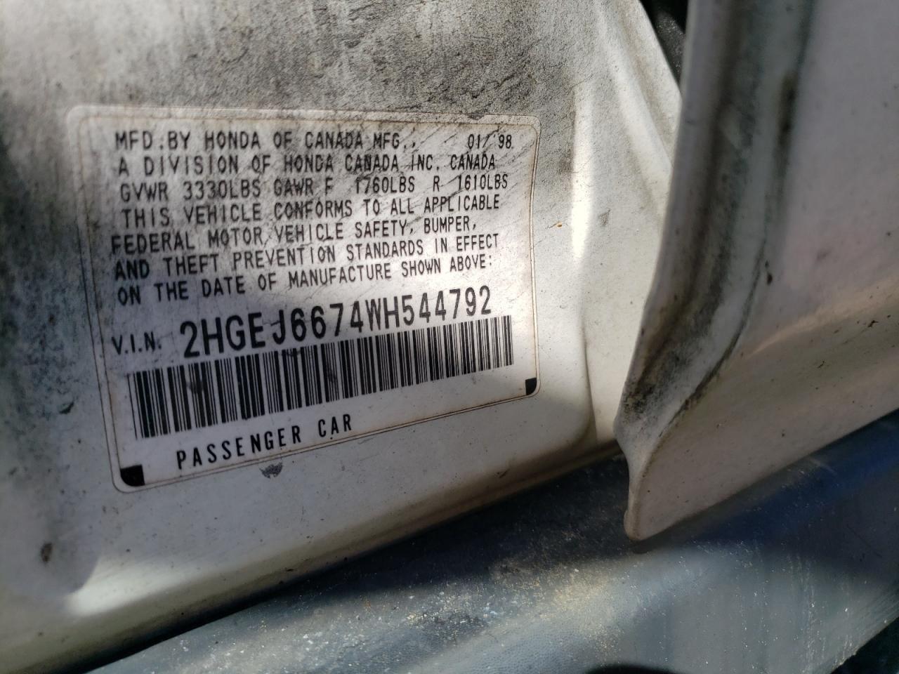 Photo 12 VIN: 2HGEJ6674WH544792 - HONDA CIVIC 