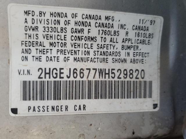 Photo 11 VIN: 2HGEJ6677WH529820 - HONDA CIVIC 