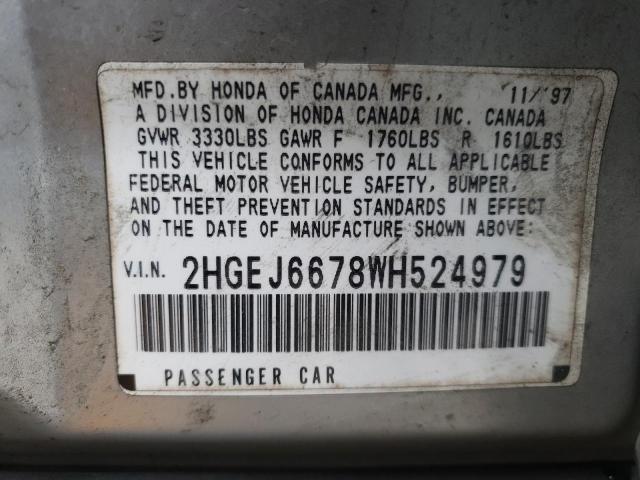 Photo 11 VIN: 2HGEJ6678WH524979 - HONDA CIVIC 