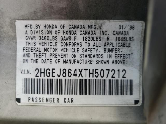 Photo 12 VIN: 2HGEJ864XTH507212 - HONDA CIVIC 